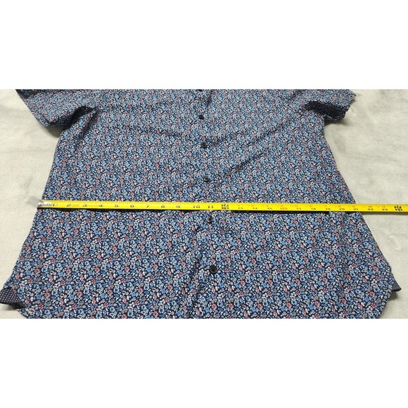 Con.Struct Mens Large Slim Fit 4-Way Stretch Floral Pattern Button Down Shirt - Picture 7 of 7
